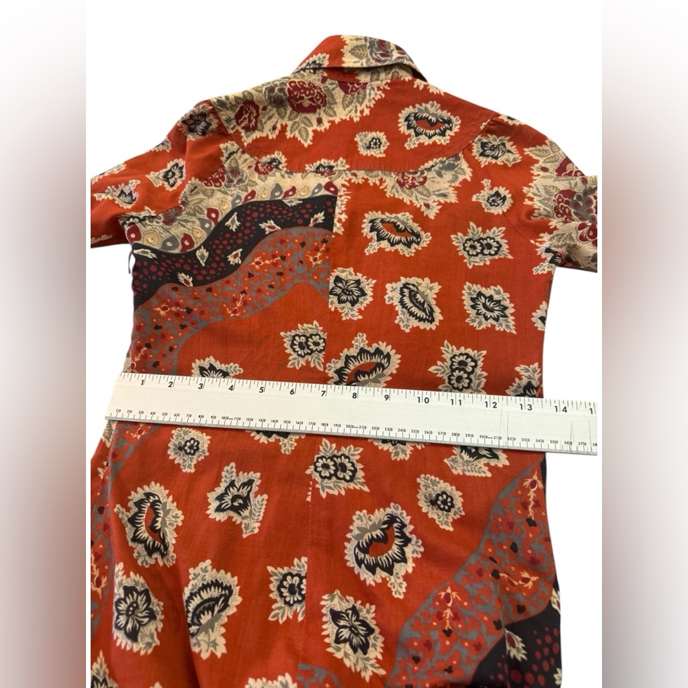 Albert Nipon Vintage Paisley Pleated 70s Midi Dress Size 2 - Picture 13 of 16